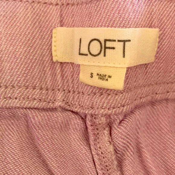 Loft Linen Blend Drawstring Shorts Pink size small - Picture 2 of 3